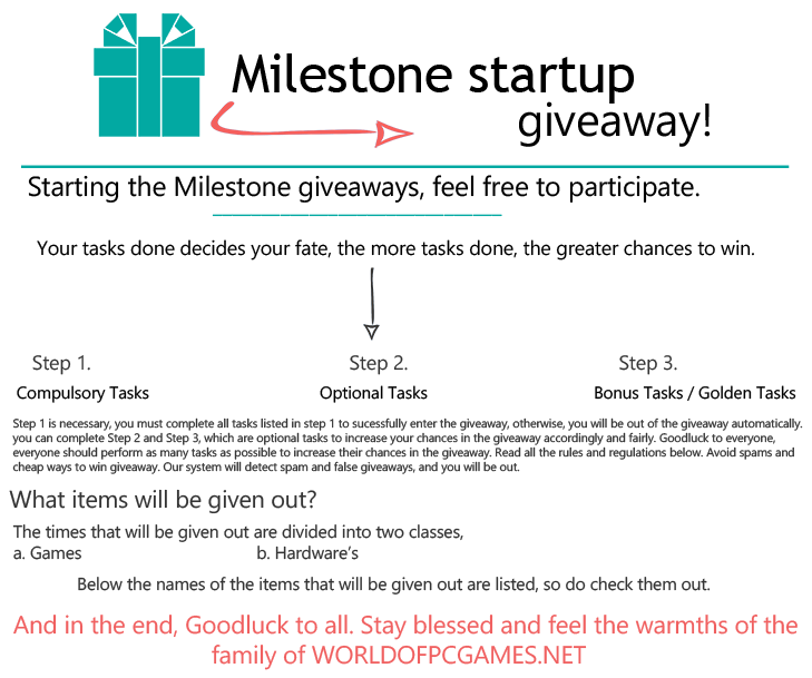 Milestone Startup Giveaway By Worldofpcgames